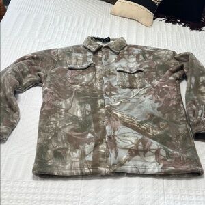 Original Deluxe Men's Camouflage Fleece Shirt Jacket - Green/Brown